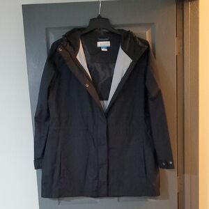 Columbia Charcoal Hooded Raincoat